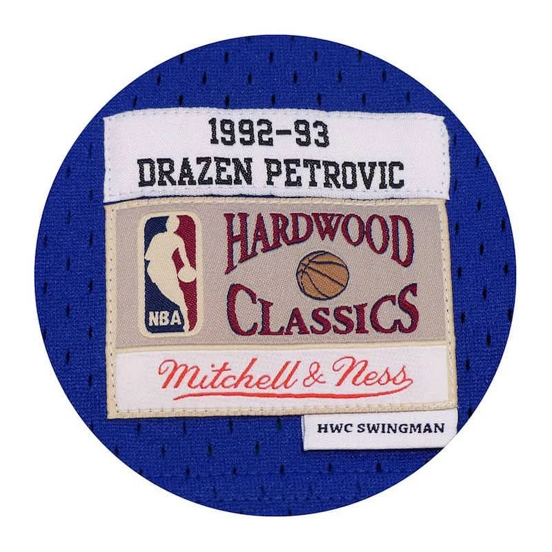 Maillot Vintage Mitchell & Ness Drazen Petrovic Nets 1992-93 - Authentique NBA, Bleu