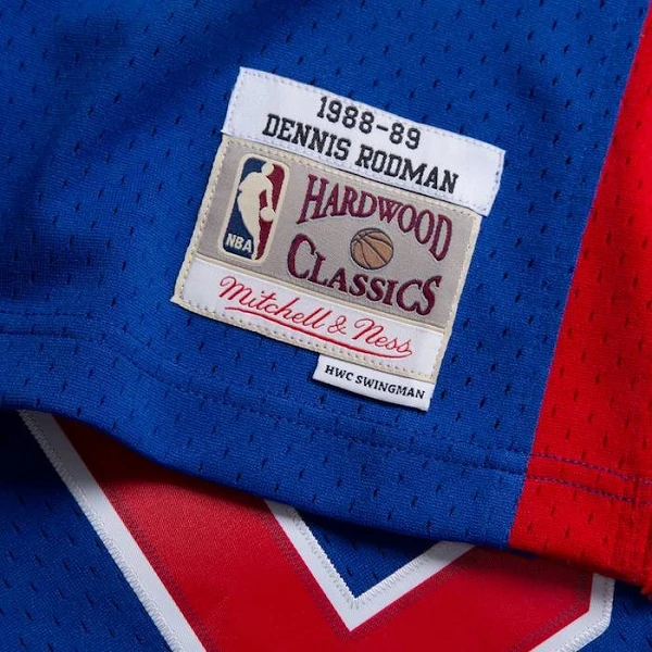 Camiseta Dennis Rodman con Detroit Pistons 1988 Swingman Azul