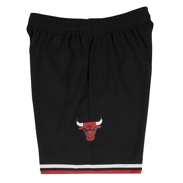 Pantalon corto de baloncesto NBA Chicago Bulls negro 1997-98 lateral