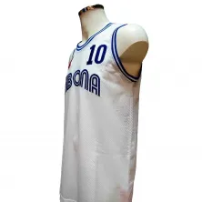 Camiseta baloncesto Drazen Petrovic Cibona blanca y bordada lateral