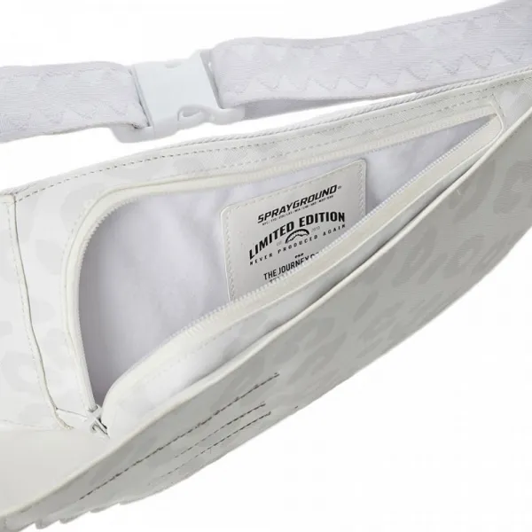 Riñonera Sprayground The Wings to the Future en blanco, detalle
