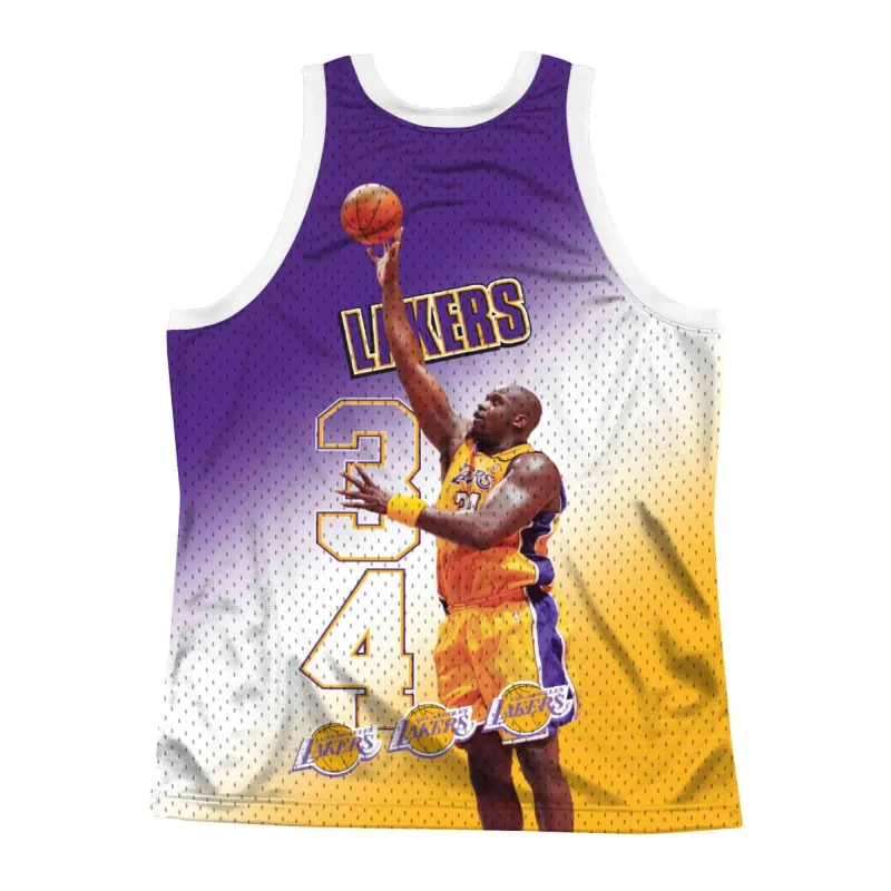 Maillot NBA Mitchell & Ness Los Angeles Lakers - Modèle Shaquille O'Neal « Brown Sugar Bacon » Rose Taille M