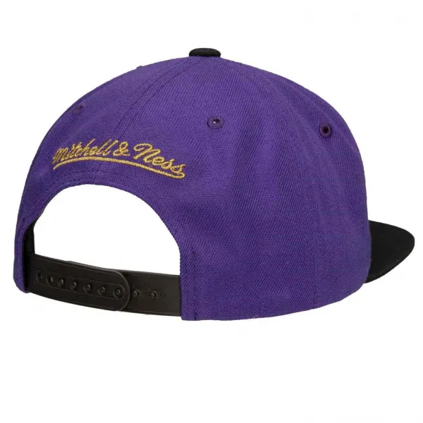 Gorra plana Los Angeles Lakers City Champ de Mitchell and Ness vista trasera