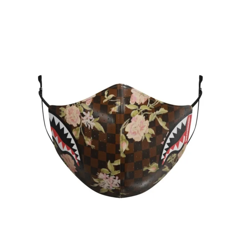 MASCARILLA SPRAYGROUND FLOWER SHARKS IN PARISY "PVC FASHION MASK"