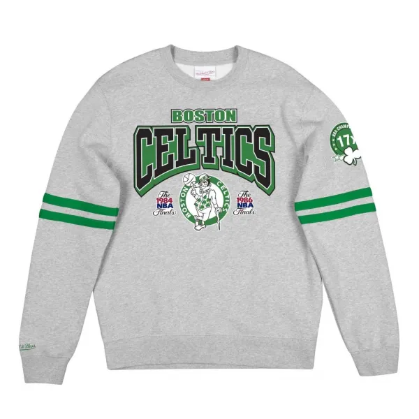 SUDADERA BOSTON CELTICS "ALL OVER PRINT FLEECE CREW" MITCHELL AND NESS