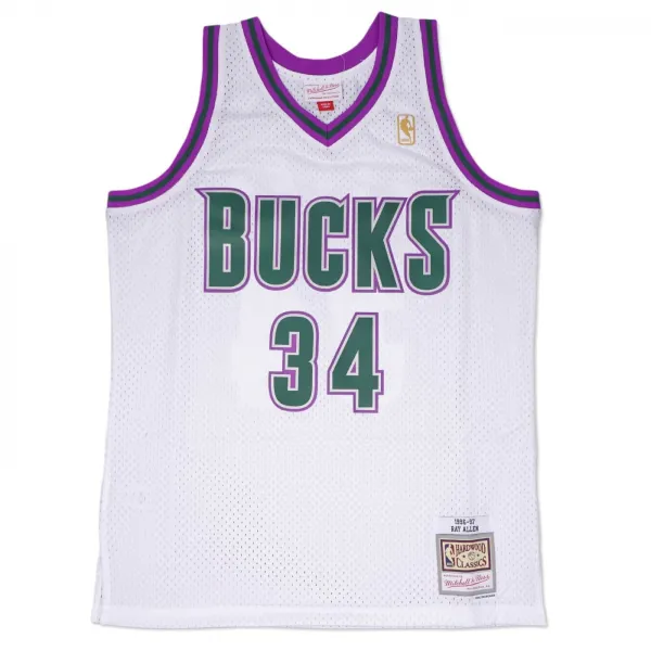 CAMISETA RAY ALLEN MILWAUKEE BUCKS 1996-97- SWINGMAN BLANCA