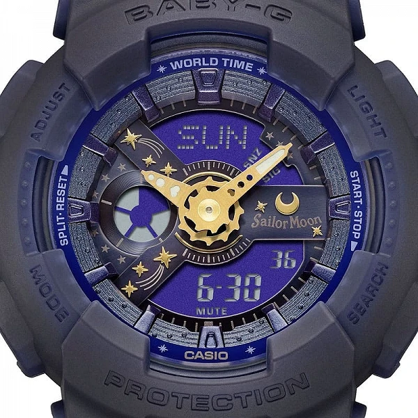Reloj casio baby g ba 110xsm 2aer sailor moon detalle frente