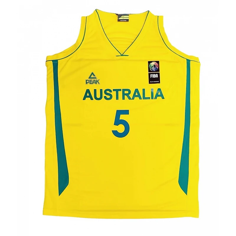 CAMISETA SELECCION AUSTRALIANA - PEAK AMARILLA FIBA