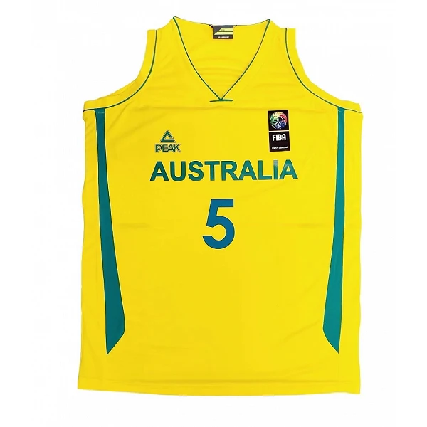 CAMISETA SELECCION AUSTRALIANA - PEAK AMARILLA FIBA