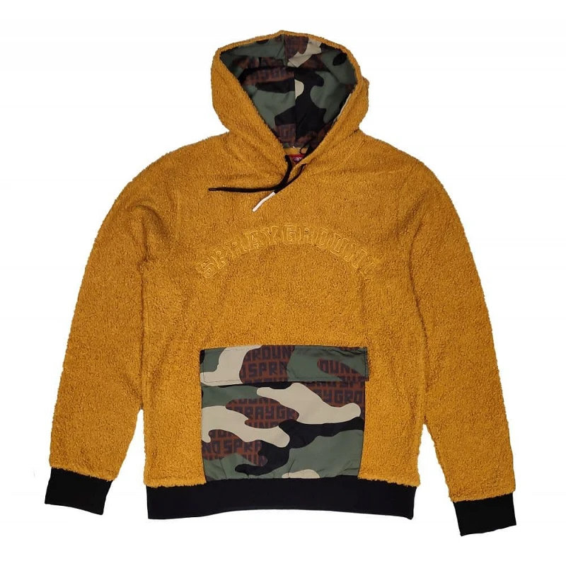 Urban Classics Sudadera con Capucha Sherpa para Hombre, Arena Blanca., CH