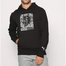 Sudadera Graphic Booster coleccion Hoops de Puma negra, modelo frontal
