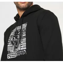Sudadera Graphic Booster coleccion Hoops de Puma negra, detalle grafico