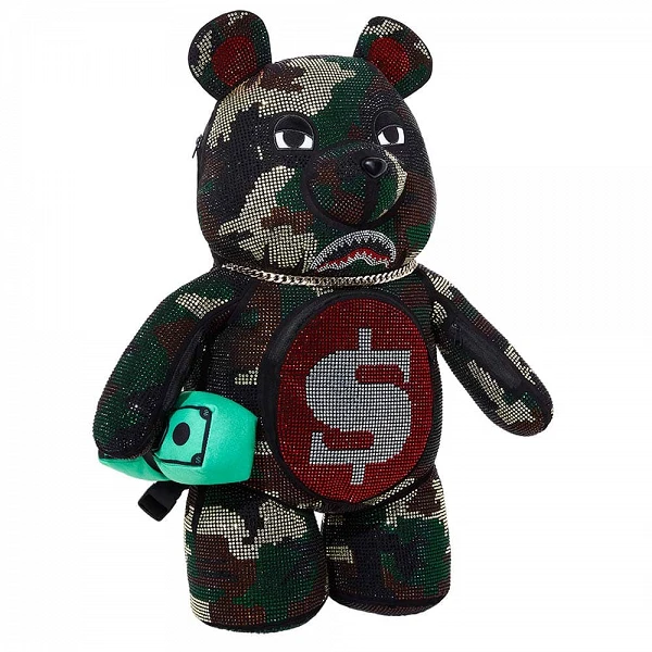 mochila oso sprayground con brillantes