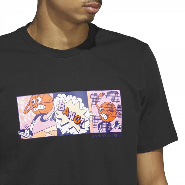 Camiseta Lil Stripe basket Graphic Adidas negra