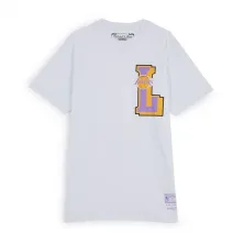 Camiseta Lakers "Big L" - Mitchell & Ness en blanco