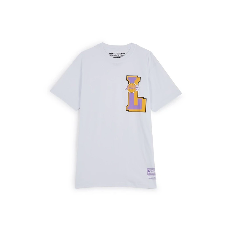 Camiseta Lakers "Big L" - Mitchell & Ness en blanco