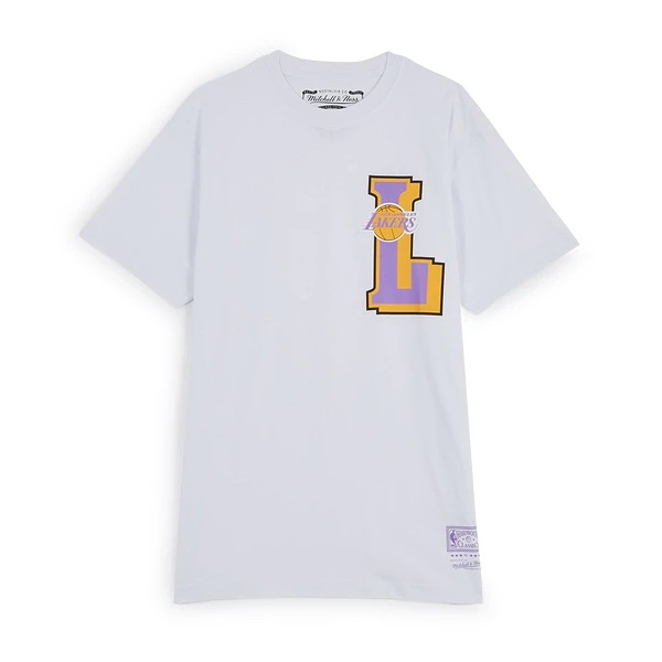 Camiseta Lakers "Big L" - Mitchell & Ness en blanco