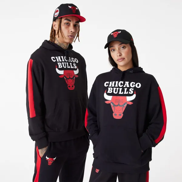 Sudadera Chicago Bulls NBA Color Block Oversized de New Era en Negro