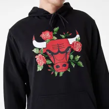 Sudadera Chicago Bulls NBA Floral Graphic de New Era en negro ,detalle modelo