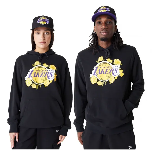 Sudadera Los Angeles Lakers NBA Floral Graphic de New Era en Negro