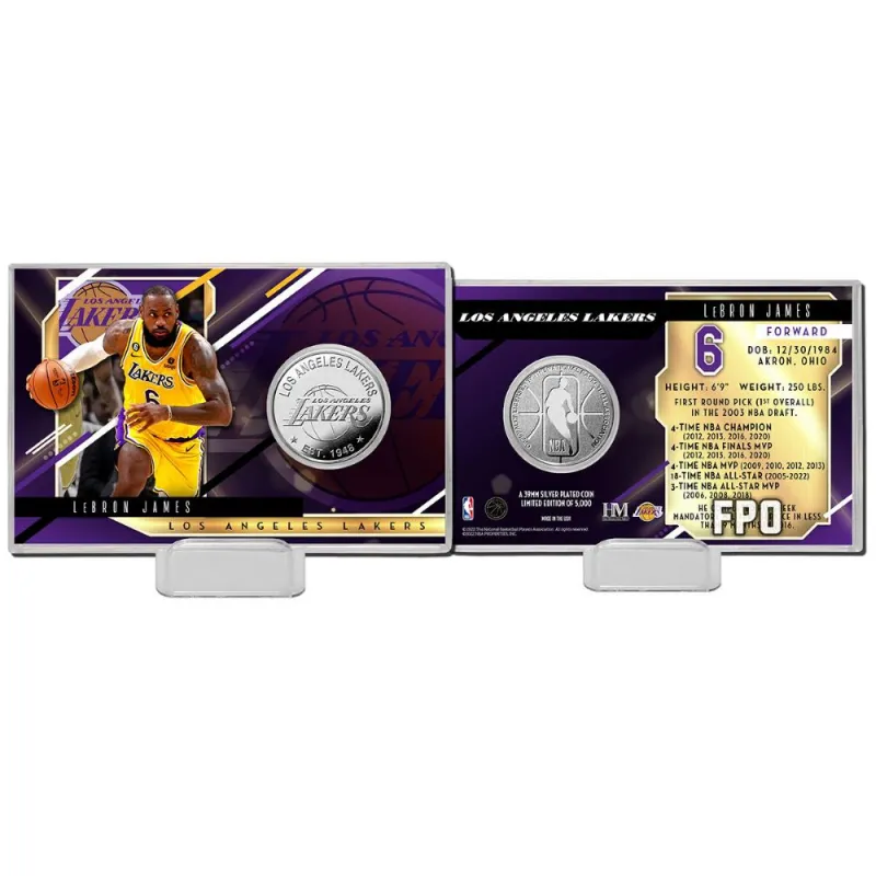 Estuche con moneda Edicion Limitada de Lebron James con Lakers