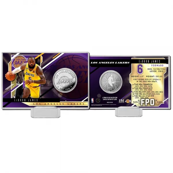 Estuche con moneda Edicion Limitada de Lebron James con Lakers