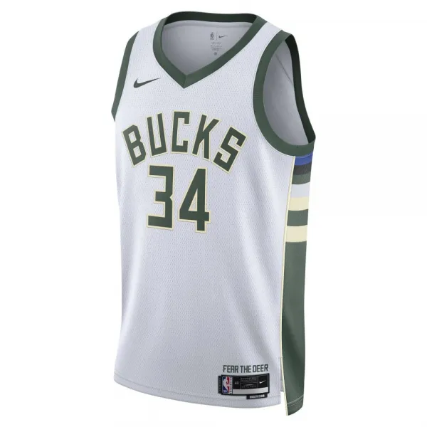 Camiseta Giannis Antetokounmpo con Milwaukee Bucks Nike Association Edition 2023 Swingman