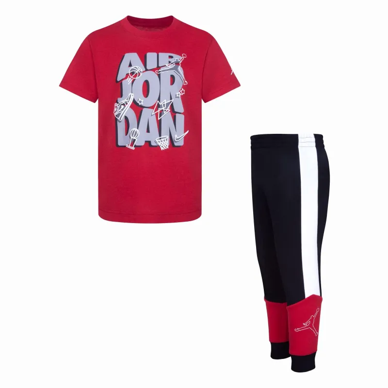 Conjunto Camiseta y Pantalón Air Jordan Playground para Niño en Blanco