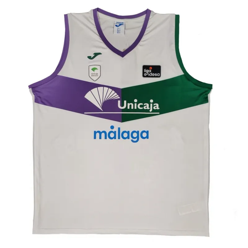 Camiseta Unicaja Malaga Baloncesto Blanca Segunda Equipacion
