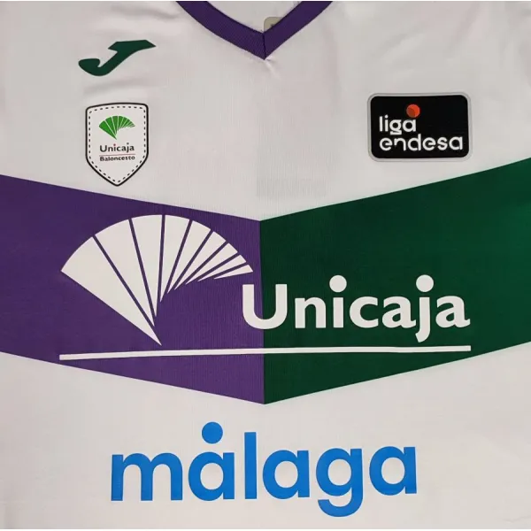 Camiseta Unicaja Malaga Baloncesto Blanca Segunda Equipacion