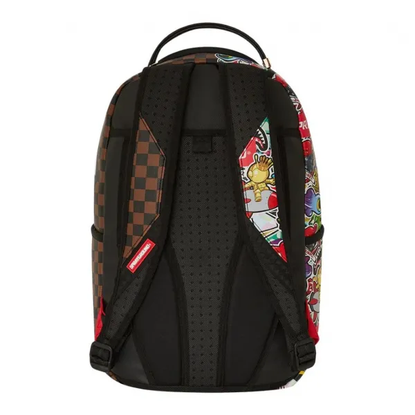 Mochila Sprayground sticker bomb sharks in Paris vista trasera