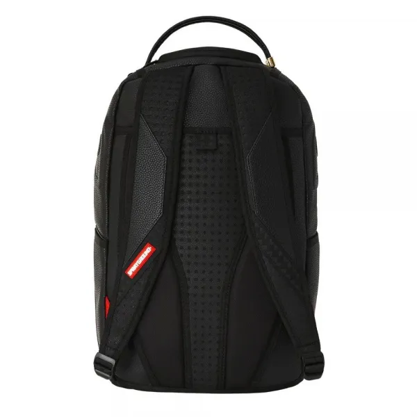 Mochila Sprayground Shark Central Care Label negra vista trasera