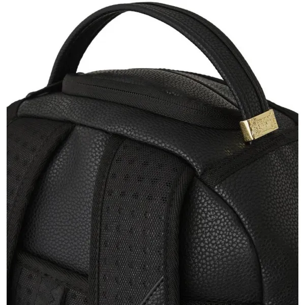 Mochila Sprayground Shark Central Care Label negra detalle asa