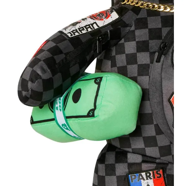 Mochila oso Sprayground global mogul money bear detalle