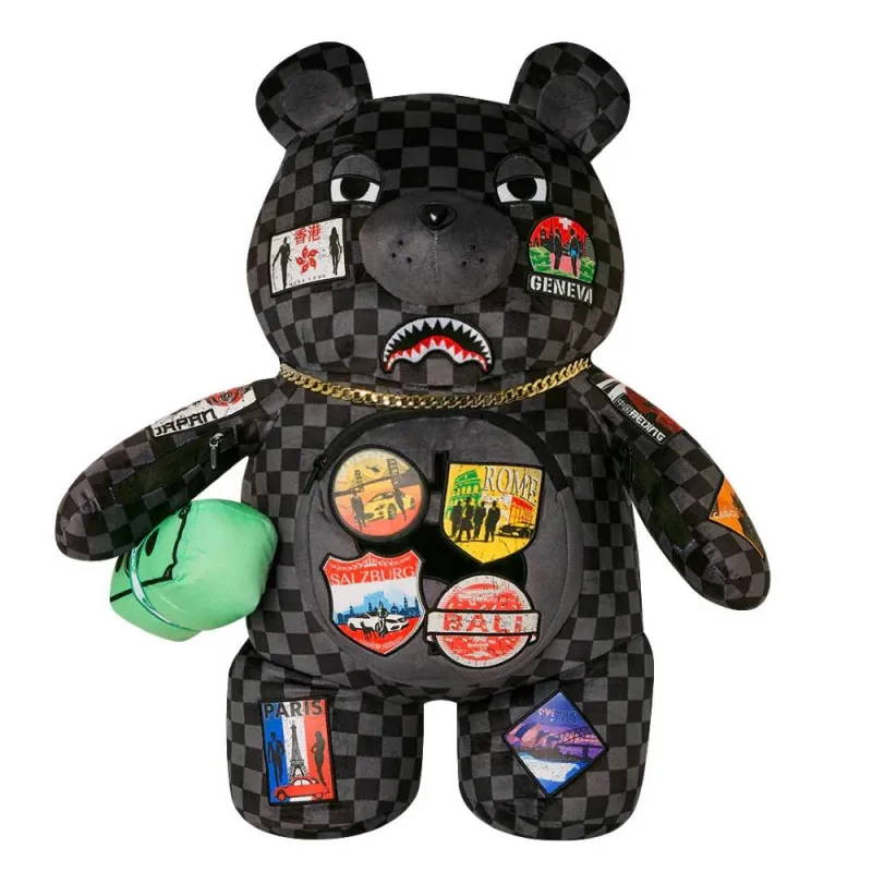 Mochila oso Sprayground global mogul money bear vista frontal