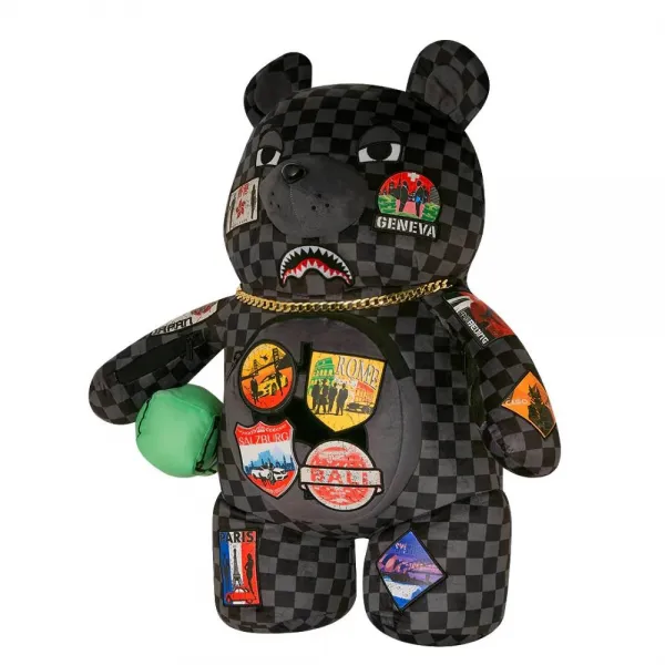 Mochila oso Sprayground global mogul money bear vista derecha