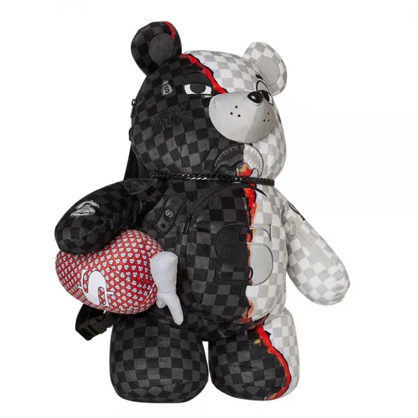 Mochila Oso Sprayground Ring of Fire Money Bear vista izquierda
