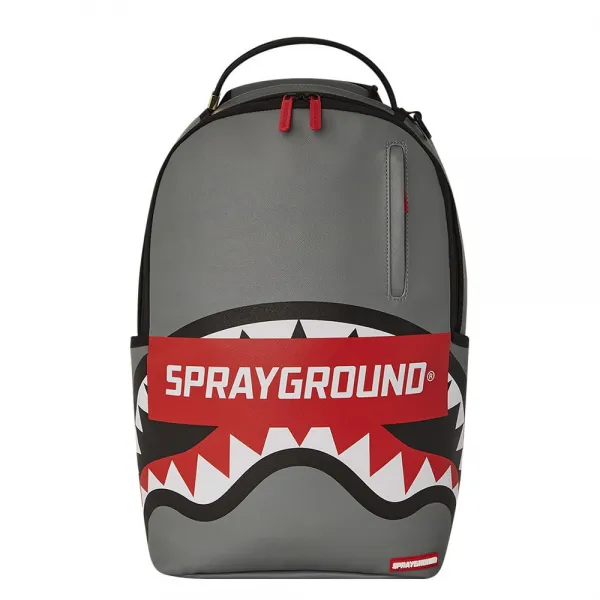 Mochila de moda Sprayground core gris frontal