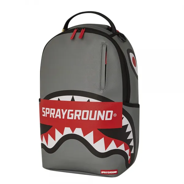 Mochila de moda Sprayground core gris lateral