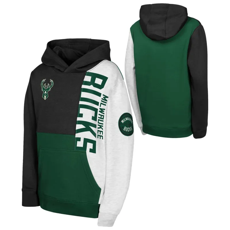 Sudadera Milwaukee Bucks "Splash pullover" Outerstuff doble