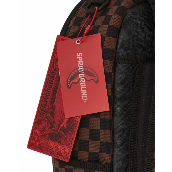 Mochila Sprayground Sharks in Paris Knit marron etiquetas