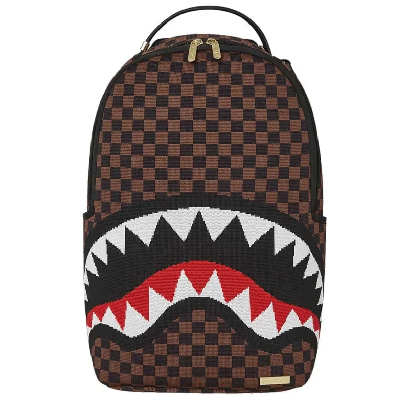 Mochila Sprayground Sharks in Paris Knit marron frontal