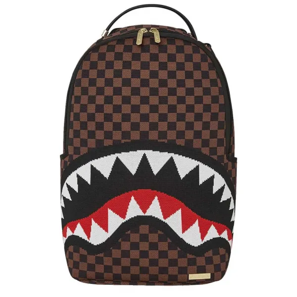 Mochila Sprayground Sharks in Paris Knit marron frontal