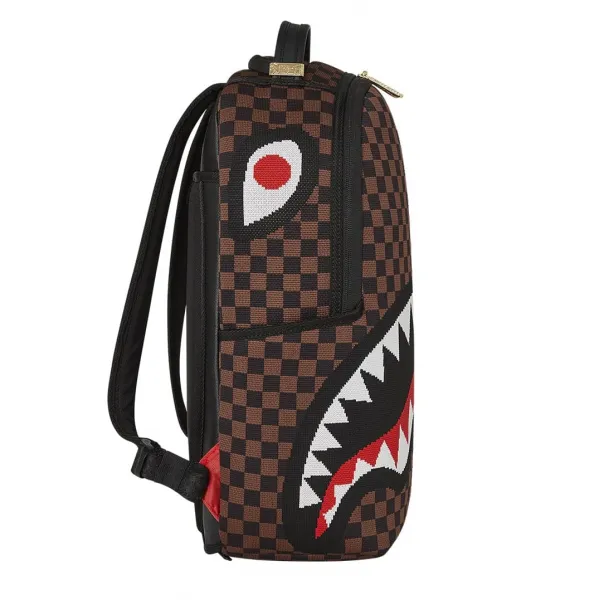 Mochila Sprayground Sharks in Paris Knit marron lateral