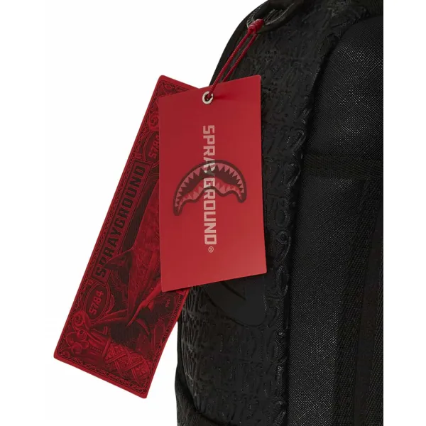 Mochila Sprayground Vato Type en color negra etiquetas