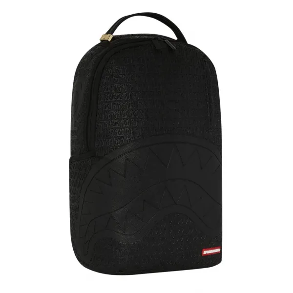 Mochila Sprayground Vato Type en color negra lateral