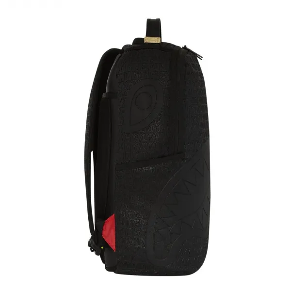 Mochila Sprayground Vato Type en color negra lateral 2