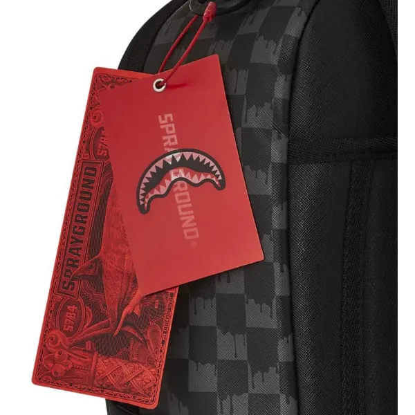 Mochila Sprayground Hangover Drip Check negra detalle