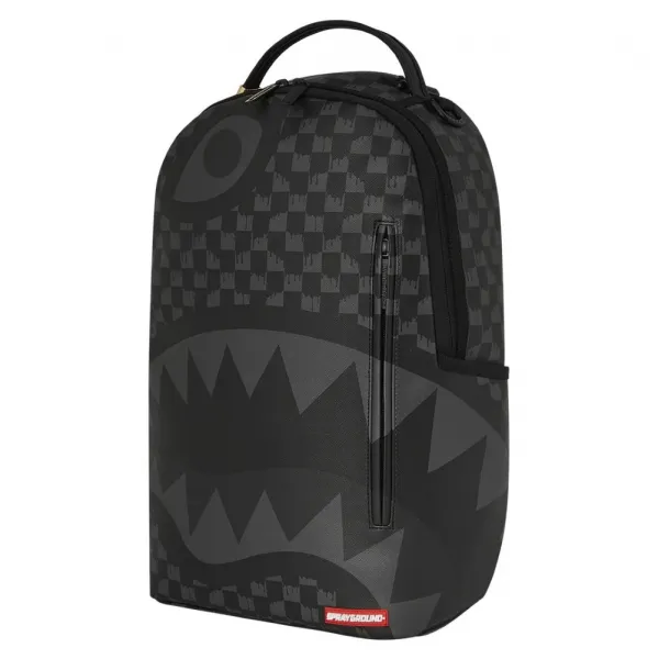 Mochila Sprayground Hangover Drip Check negra lateral 2