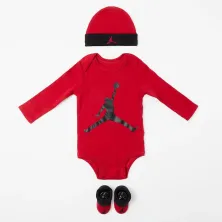 Pack 3 Piezas Air Jordan Jumpman bebe Rojo frontal